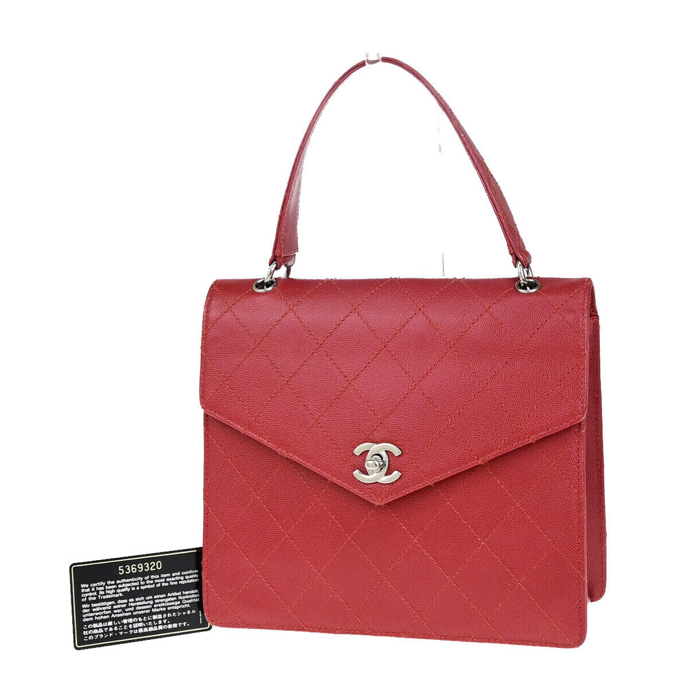 Chanel Vintage CC Flap Top Handle Calfskin Leather